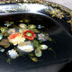 Old Napoleon III pink and mother-of-pearl inlaid tray