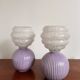 Vintage ceramic and glass bedside lamp pair