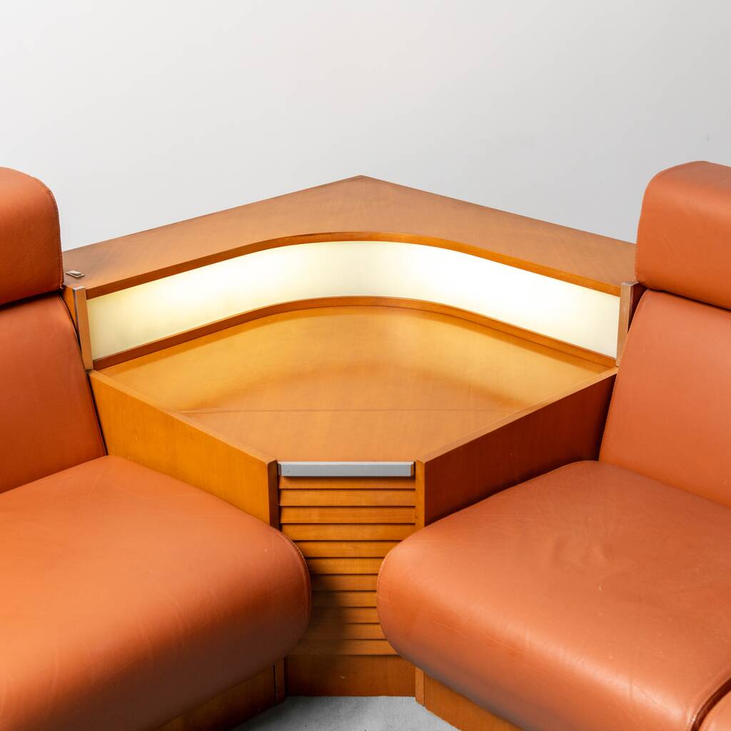 5 seater modular sofa eco-leather 70s vintage modern