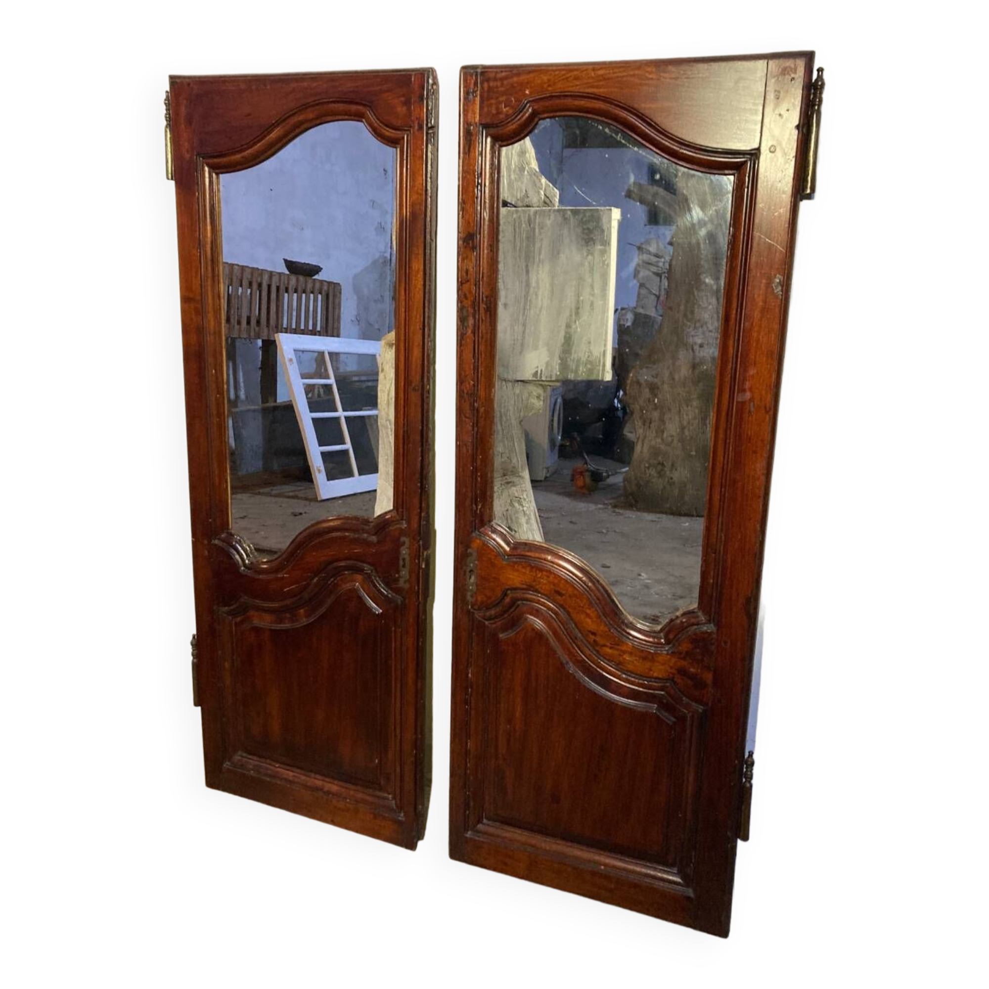 Pair of old mirror doors