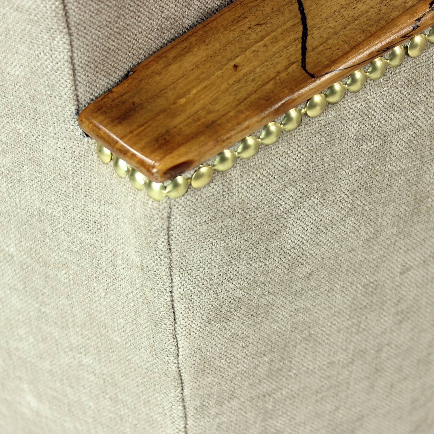 Set Of Two Art Deco Armchairs In Walnut And Fabric, Czechoslovakia 1930s