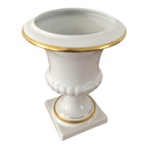 Vase Médicis blanc en porcelaine de Bruxelles
