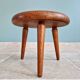 Modernist tripod stool in solid wood, 1950s