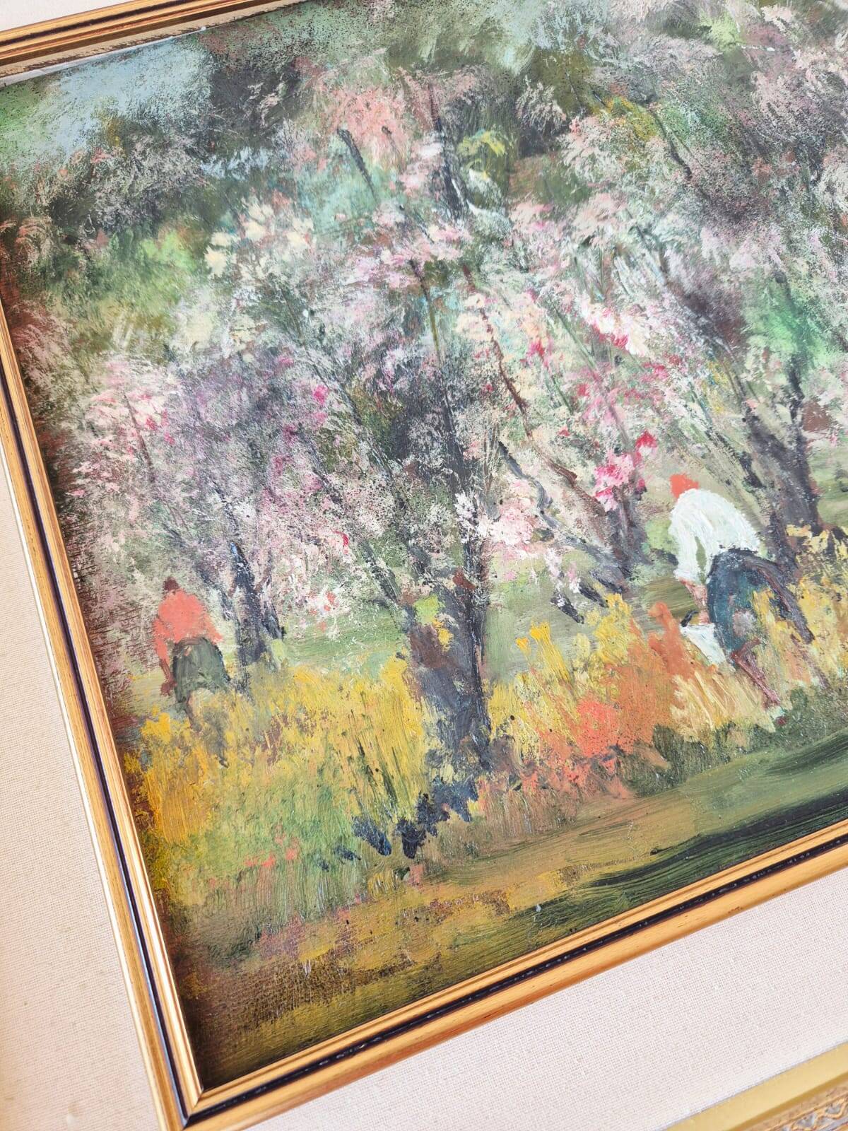 Tableau Huile sur Bois "Primavera" par Guido Bertuzzi - École Milanaise (19