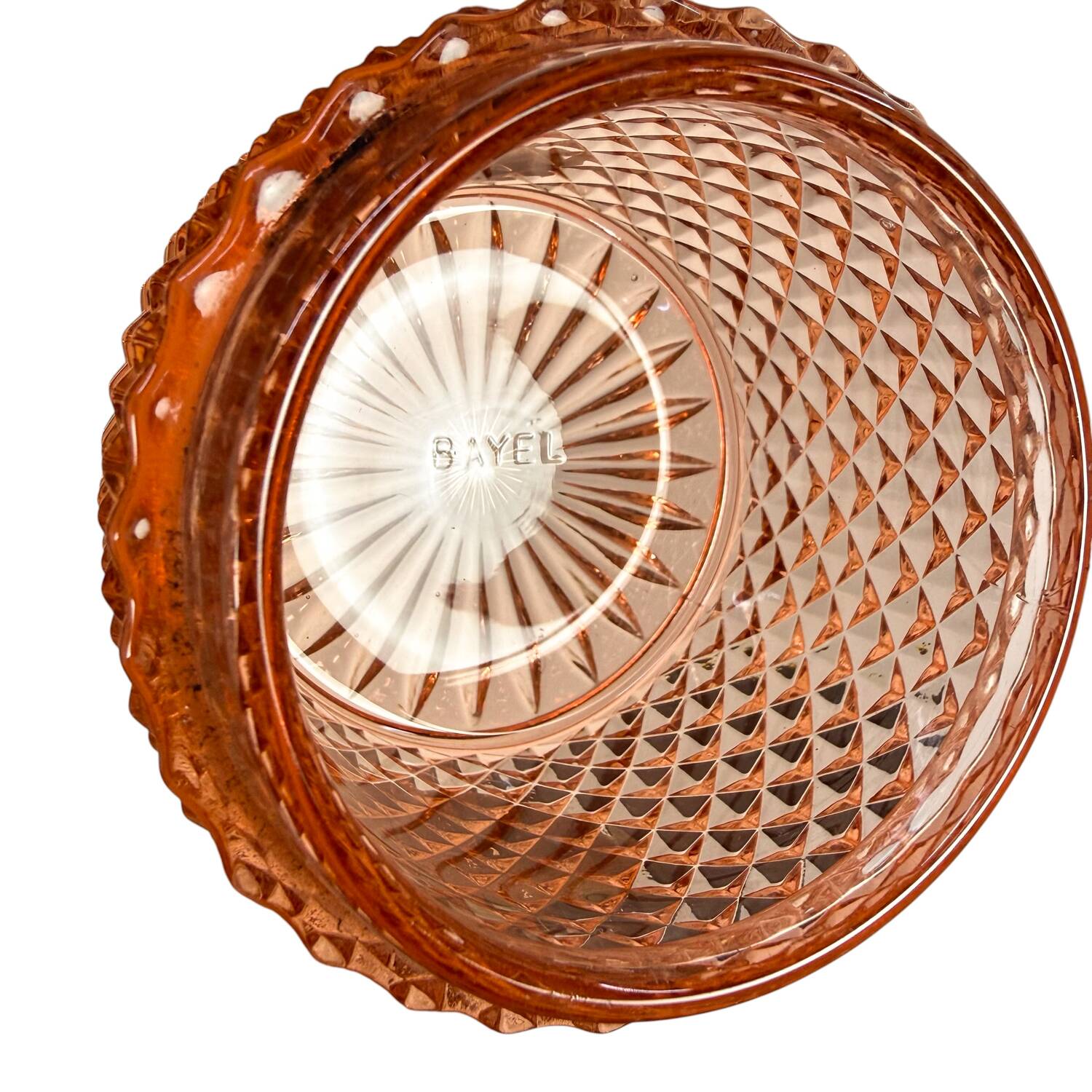Vintage Pink Pressed Glass Bathroom Vanity Set