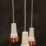 Metal and murano glass pendant light