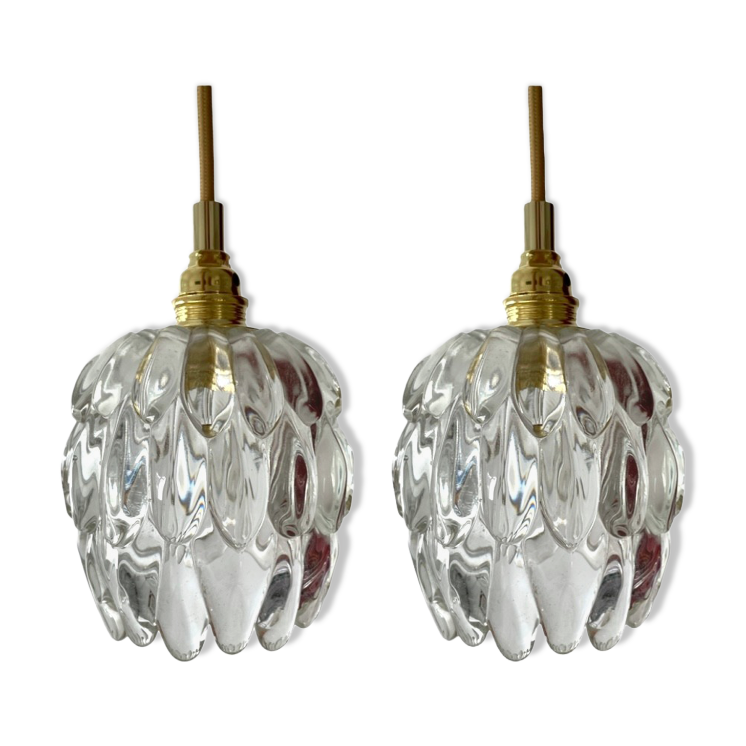 Set of two electrified portable lamps