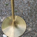Vintage floor lamp in gilded brass with 5 glass tulips from the 50s