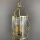 20th century brass and glass lantern pendant light