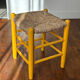 Wood and straw stool
