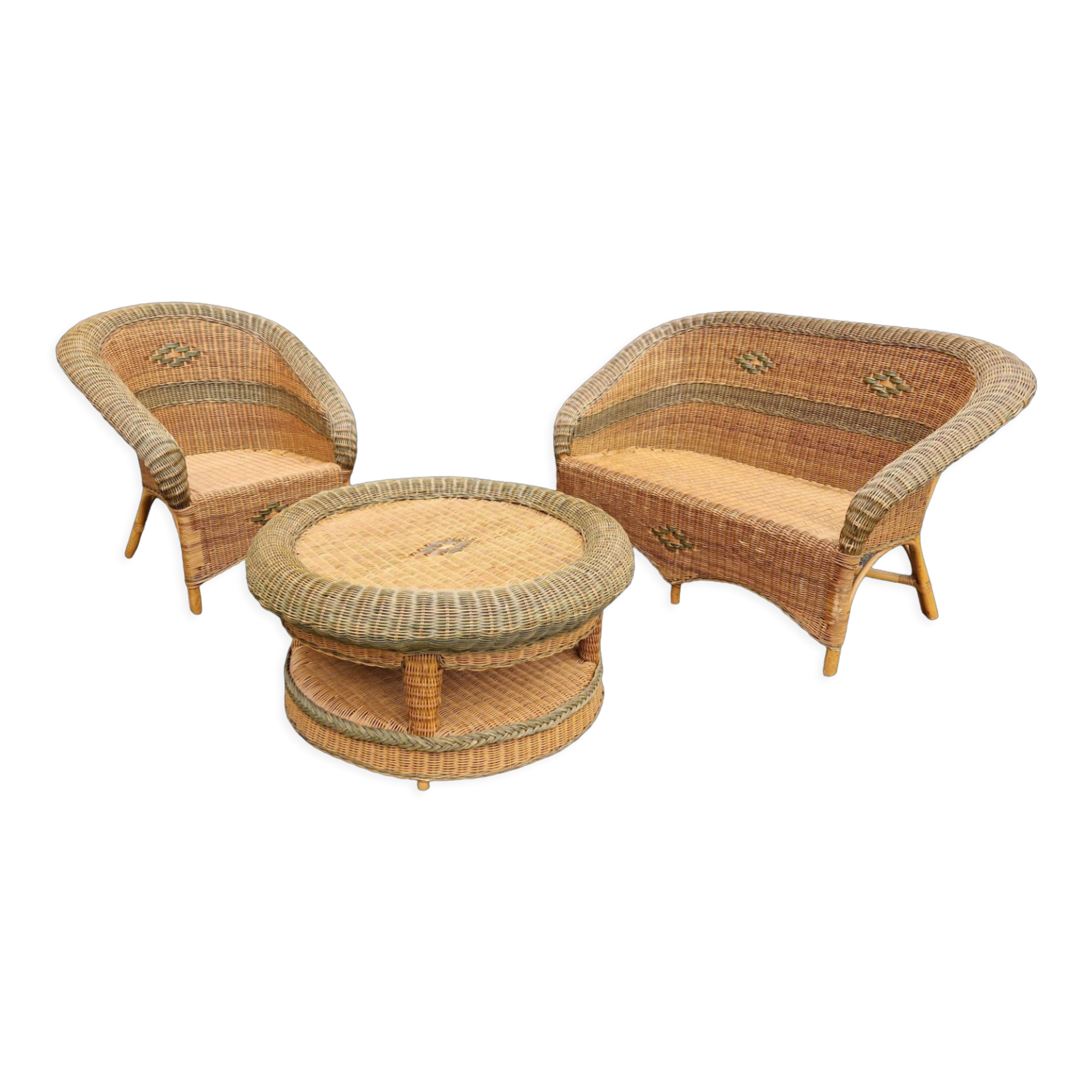 Vintage wicker lounge set, Netherlands 1970s