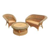Vintage wicker lounge set, Netherlands 1970s