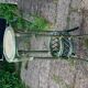 Guéridon harness carries plant in rattan and green bamboo vintage 1970
