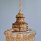 Glass and brass pendant light, 1960s