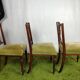 Set de 3 chaises anglaises velours vert