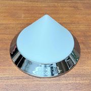 Vintage conical glass and chrome ceiling lamp, 1980s
