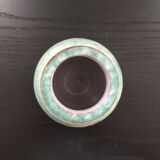 Turquoise vase with iris decor