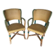 Paire de fauteuils en rotin