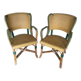 Pair of rattan armchairs