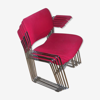 6 chaises modèle "40/4 chair" de David Rowland design