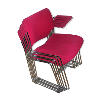 6 chaises modèle "40/4 chair" de David Rowland design