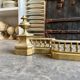 Fireplace fender in gilded bronze