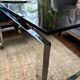 Chrome and smoked glass coffee table on wheels 1970