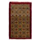Vintage Hand-Knotted Turkish Karapinar Rug with Lattice Design in Brown, Red and Yellow, 100% Wool