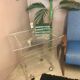 Vintage side table in plexiglass, design by David Lange.
