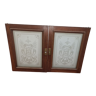 Oak doors with engraved glasses