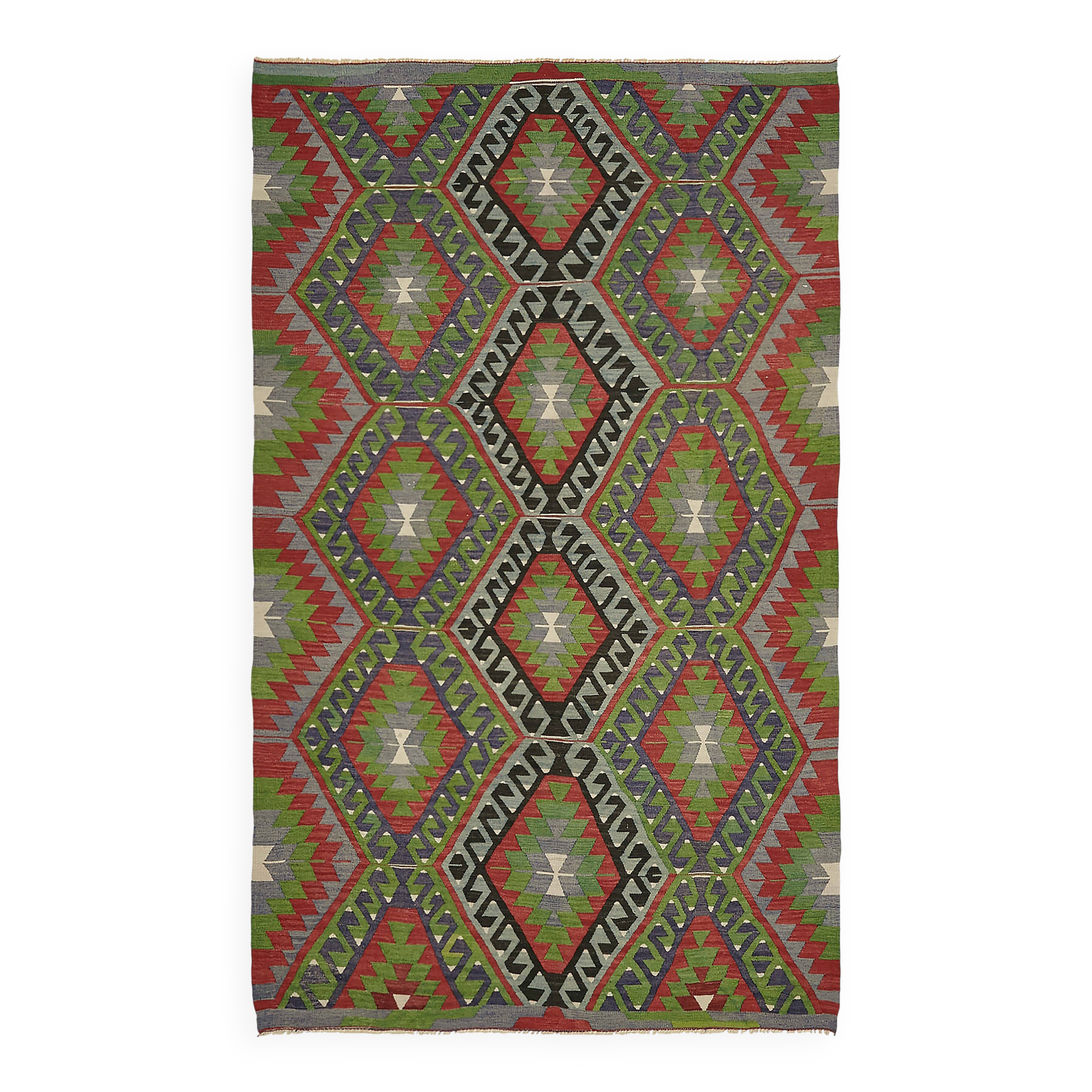 Turkish Handmade Vintage Anatolian Kilim 176 cm x 280 cm
