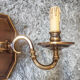 Pair of metal and bronze wall wall light 2 fake candles