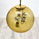 Amber glass and brass globe lamp, Germany 1960s