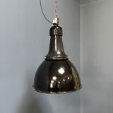 Black enamel Bauhaus factory lamp from Industria Rotterdam