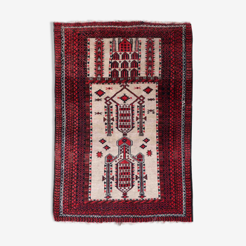 Vintage carpet Afghan Balucch rug 86cm x 129cm 1910s