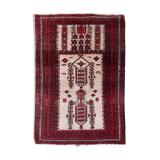 Vintage carpet Afghan Balucch rug 86cm x 129cm 1910s