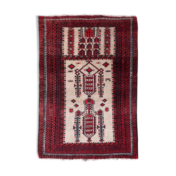 Vintage carpet Afghan Balucch rug 86cm x 129cm 1910s