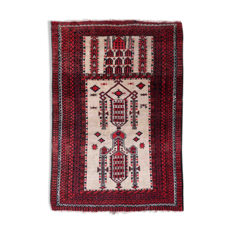 Vintage carpet Afghan Balucch rug 86cm x 129cm 1910s