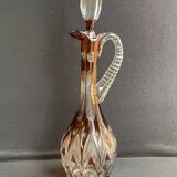 Grande aiguière en cristal taillé doublé