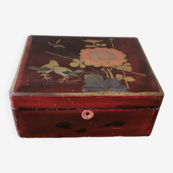 Old lacquered wooden box