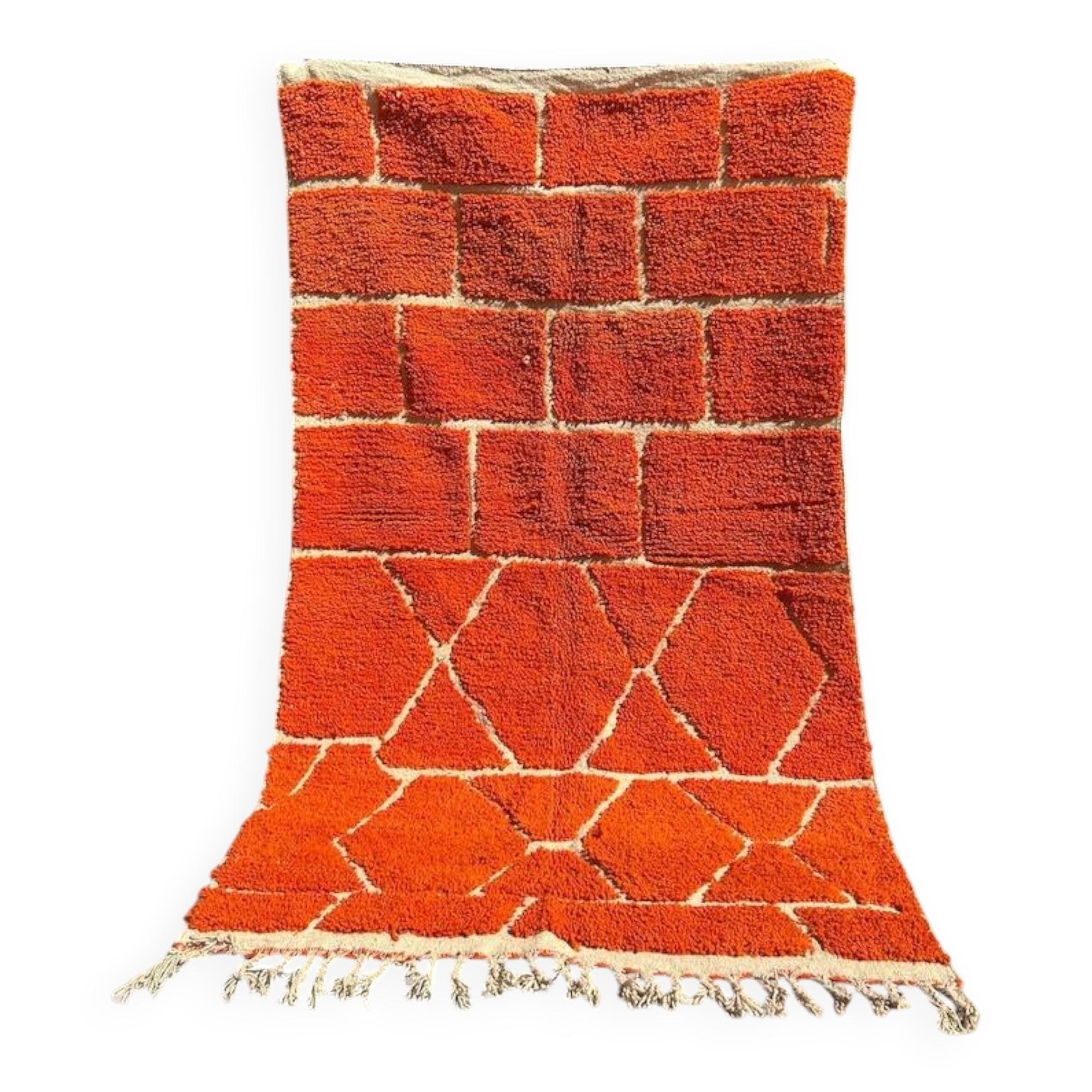 Tapis bérbere orange artisanal 200cmx300cm