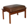 Ottoman tabouret teck et cuir scandinave vintage
