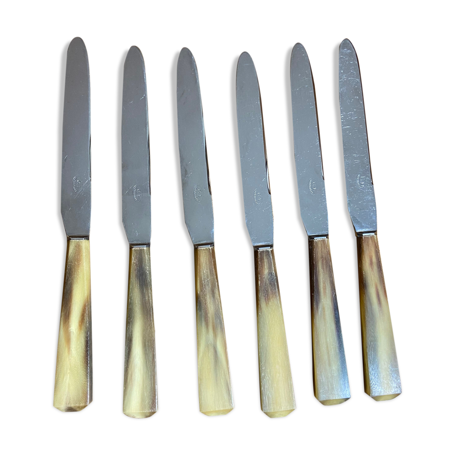 PRODUCT BHV - Set of 6 small vintage horn knives