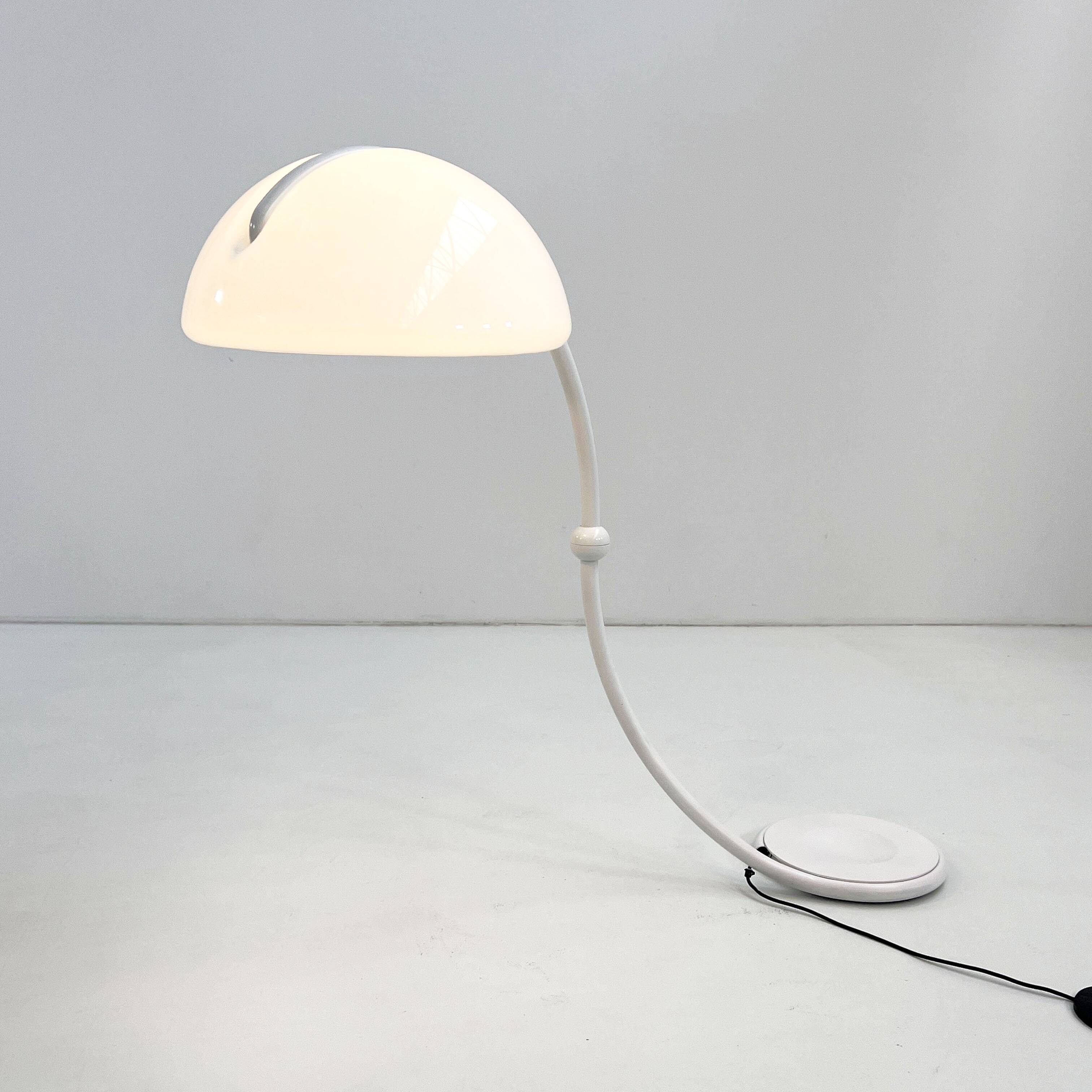 Serpente Floor Lamp White by Elio Martinelli for Martinelli Luce, 1970