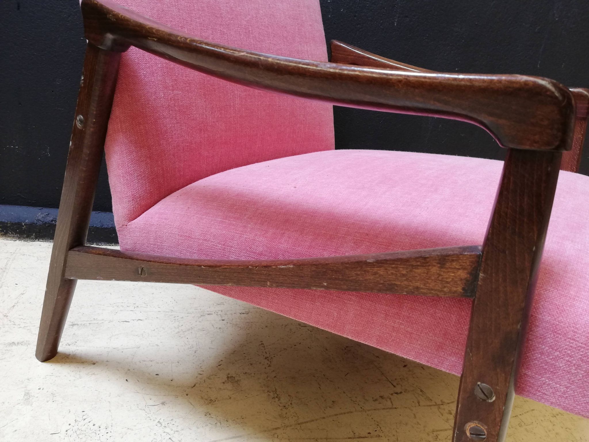 Pair of armchairs pink, czech