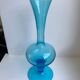 Design vase in turquoise blue glass 70s