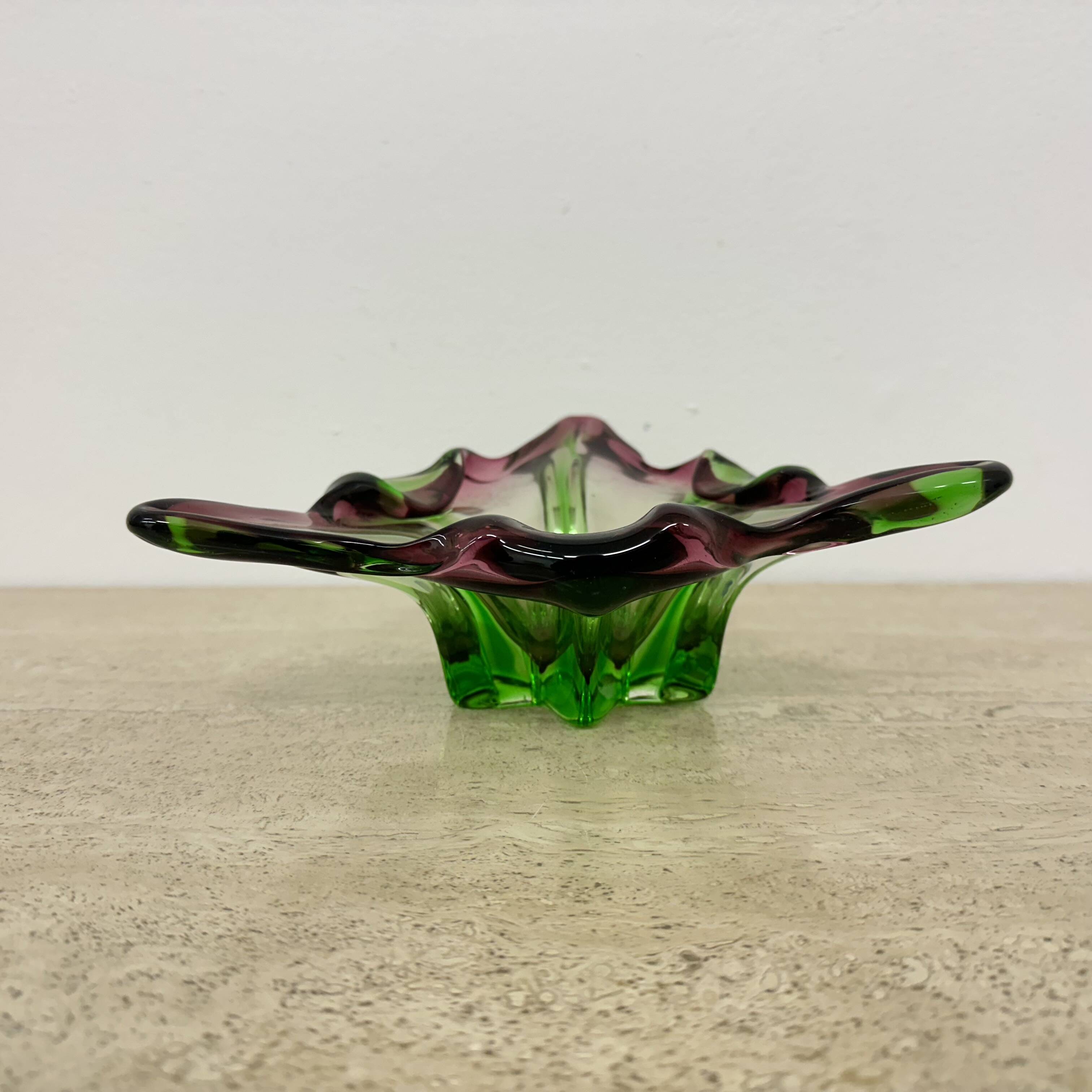 Mid century Murano glass bowl , 1970s