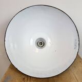 East German Black Enamel Factory Light by Lbd Veb Leuchtenbau Dresden, 1950