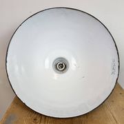 East German Black Enamel Factory Light by Lbd Veb Leuchtenbau Dresden, 1950
