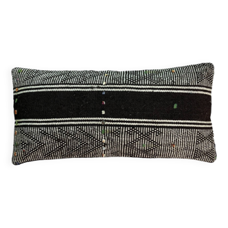 Vintage turkish kilim cushion cover , 30 x 60 cm